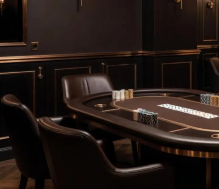 Taste Corner offline poker lounge, pokerasztalokkal és esti hangulattal