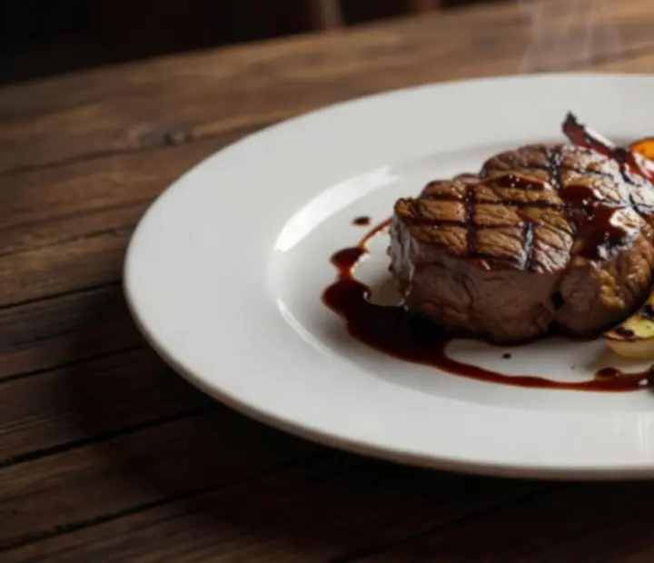 Magyaros steak és modern főétel tálalva elegáns tányéron