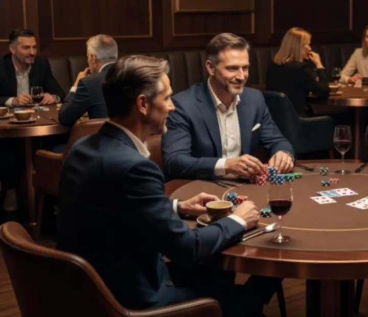 Offline poker lounge, ahol felnőttek felelősen kártyáznak nyugodt esti környezetben