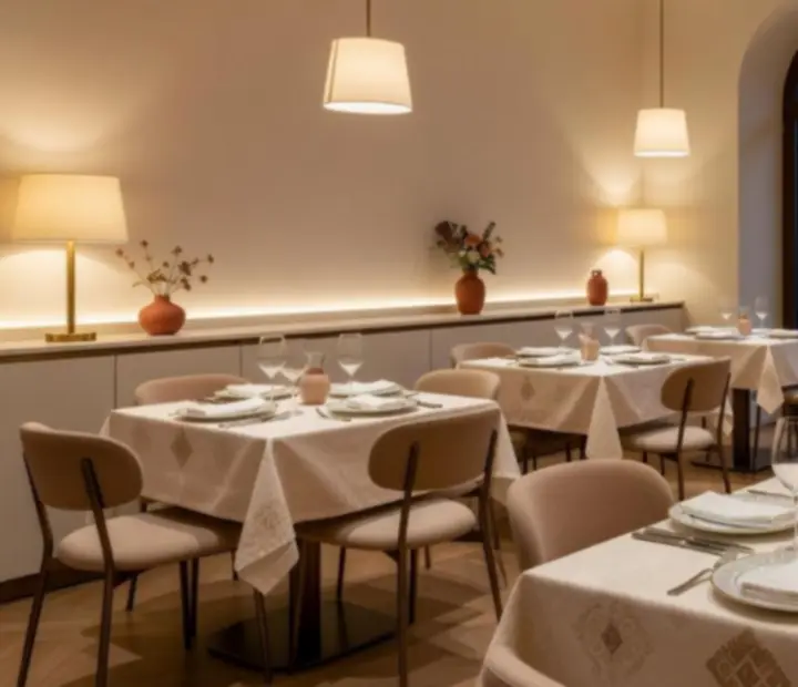 Elegáns, megterített éttermi asztal a Taste Cornerben