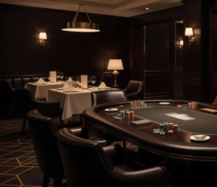 Hangulatos offline poker lounge fizikai pokerasztalokkal